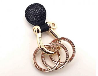 Брелок Dierhoff 7163-079/3 Купить итальянский чёрный брелок из натуральной кожи с доставкой по Москве и всей России в интернет-магазине сумок и аксессуаров