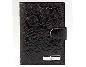 Обложка для авто-документов Sergio Valentini 3221-084 Купить тёмно-коричневую обложку для документов из натуральной кожи с тиснением с доставкой по Москве и всей России в интернет-магазине сумок и аксессуаров