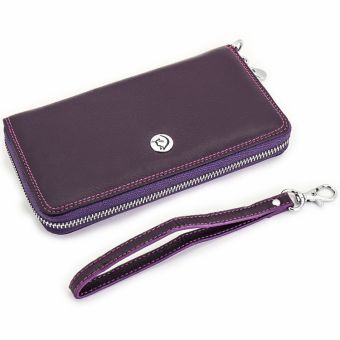 Купить итальянский фиолетовый большой женский кошелек из натуральной кожи с доставкой по Москве и всей России в интернет-магазине модных сумок и аксессуаров