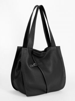 Купить итальянскую чёрную небольшую женскую сумку из натуральной кожи на длинных ручках на плечо с доставкой по Москве и всей России в интернет-магазине модных сумок‏