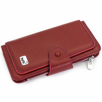 Купить итальянский бордовый большой женский кошелек из натуральной кожи с доставкой по Москве и всей России в интернет-магазине модных сумок и аксессуаров