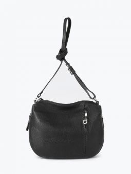 Купить итальянскую чёрную небольшую женскую сумку из натуральной кожи на или через плечо на длинном ремешке с доставкой по Москве и всей России в интернет-магазине модных сумок‏