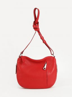 Купить итальянскую красную небольшую женскую сумку из натуральной кожи на плечо на длинном ремешке с доставкой по Москве и всей России в интернет-магазине модных сумок‏