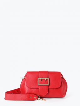 Купить итальянскую красную маленькую женскую сумку из натуральной кожи на длинном кожаном ремешке на или через плечо с доставкой по Москве и всей России в интернет-магазине модных сумок и аксессуаров