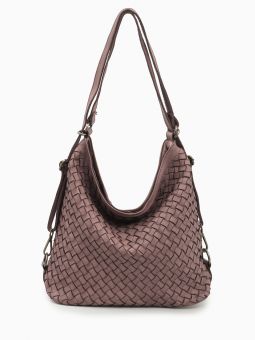  Купить итальянскую розовую среднюю женскую сумочку-рюкзак из натуральной винтажной кожи на длинных кожаных ремешках на плечи с доставкой по Москве и всей России в интернет-магазине модных сумок и аксессуаров