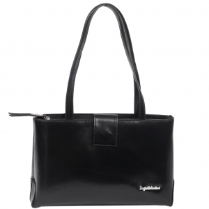 Купить кожаную прямоугольную чёрную женскую сумку Sergio Valentini с длинными ручками фото цены доставка в интернет магазине в Москве
