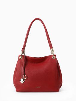Купить итальянскую красную небольшую женскую сумку из натуральной кожи на длинных ручках на плечо с доставкой по Москве и всей России в интернет-магазине модных женских сумок и аксессуаров