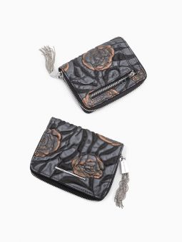 Купить итальянский маленький разноцветный женский кошелёк из натуральной кожи с цветочным тиснением с доставкой по Москве и всей России в интернет-магазине модных женских сумок и аксессуаров