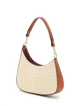 Купить итальянскую бежевую небольшую женскую сумочку из натуральной кожи на длинном кожаном ремешке на плечо с доставкой по Москве и всей России в интернет-магазине модных сумок и аксессуаров