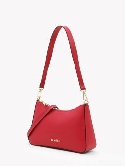 Купить итальянскую красную небольшую женскую сумочку из натуральной кожи на длинном кожаном ремешке на плечо с доставкой по Москве и всей России в интернет-магазине модных сумок и аксессуаров