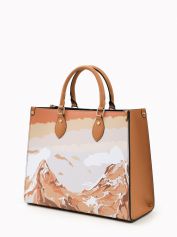 Сумка-шоппер BE NICE Polly print montagne camel.