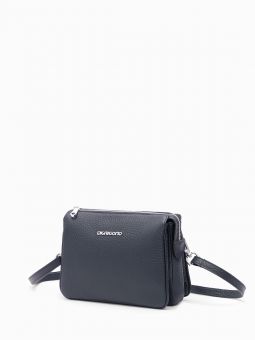 Купить итальянскую синюю маленькую женскую сумочку кросс-боди из натуральной кожи с тиснением на длинном регулируемом кожаном ремешке на или через плечо с доставкой по Москве и всей России в интернет-магазине модных сумок‏ и аксессуаров