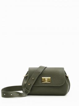 Купить итальянскую зеленую маленькую женскую сумочку кросс-боди из натуральной кожи с тиснением на длинном регулируемом кожаном ремешке на или через плечо с доставкой по Москве и всей России в интернет-магазине модных сумок‏ и аксессуаров