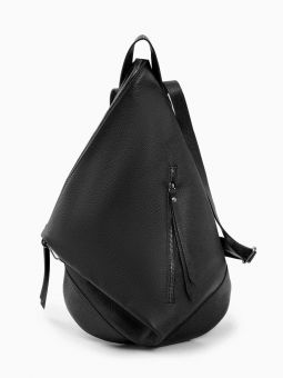 Купить итальянский чёрный большой женский рюкзак из натуральной кожи на короткой ручке и длинных ремешках на плечи с доставкой по Москве и всей России в интернет-магазине модных сумок и аксессуаров
