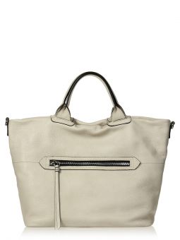 Сумка женская Gianni Chiarini 4841 SEUL vapore Купить итальянскую кремовую большую женскую сумку из натуральной кожи на коротких ручках и длинном регулируемом ремне на карабинах на плечо с доставкой по Москве и