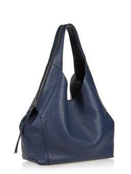 Сумка женская Gianni Chiarini 4865 GRN-ARG navy Купить итальянскую тёмно-синюю небольшую женскую сумку из натуральной кожи на длинных ручках на плечо с доставкой по Москве и