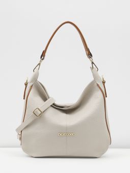 Купить итальянскую серую небольшую женскую сумку из натуральной кожи с короткой ручкой и длинным ремнем на плечо с доставкой по Москве и всей России в интернет-магазине модных сумок и аксессуаров