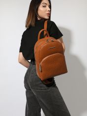 Рюкзак женский Di Gregorio 3461 vitello intreccio cuoio.