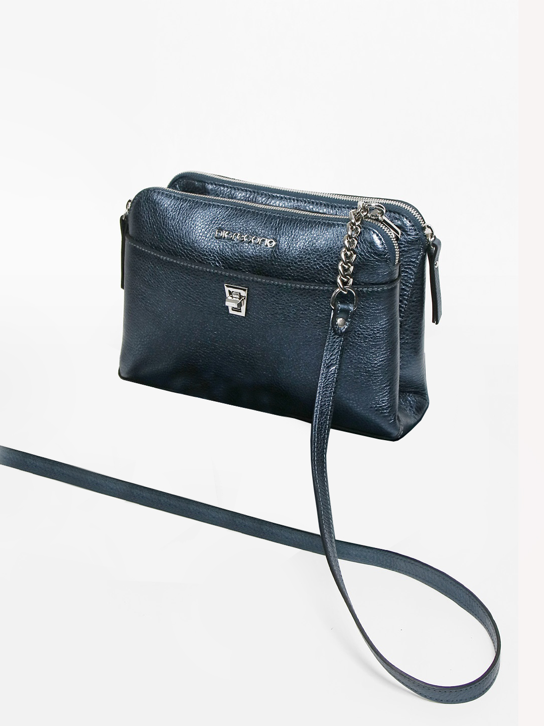 Купить итальянскую синюю маленькую женскую сумочку из натуральной кожи ...