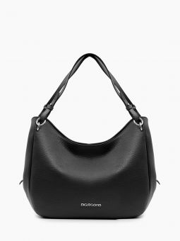 Купить итальянскую черную большую женскую сумку из натуральной кожи на длинных ручках на плечо с доставкой по Москве и всей России в интернет-магазин модных женских сумок и аксессуаров