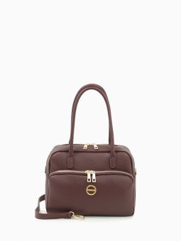 Купить итальянскую бордовую среднюю женскую сумку из натуральной кожи на длинных ручках и кожаном ремешке на плечо с доставкой по Москве и всей России в интернет-магазине модных женских сумок и аксессуаров