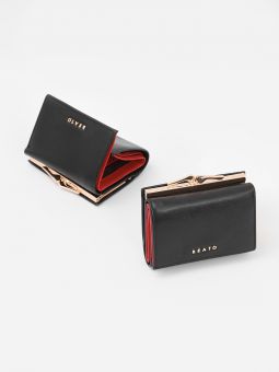 Купить итальянский маленький черный женский кошелёк из натуральной кожи с доставкой по Москве и всей России в интернет-магазине модных женских сумок и аксессуаров