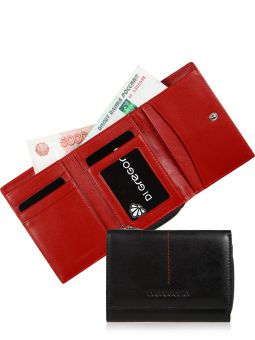 Женский кошелёк Di Gregorio 1118 A Купить итальянский чёрный женский средний кошелёк из натуральной кожи с доставкой по Москве и всей России в интернет-магазине модных женских сумок