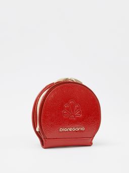 Купить итальянский красный полукруглый маленький женский кошелёк из натуральной лаковой кожи с доставкой по Москве и всей России в интернет-магазине модных женских сумок и аксессуаров