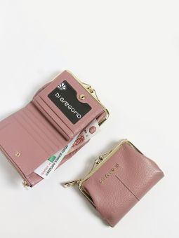 Купить итальянский пудровый небольшой женский кошелёк из натуральной кожи с доставкой по Москве и всей России в интернет-магазине модных женских сумок и аксессуаров