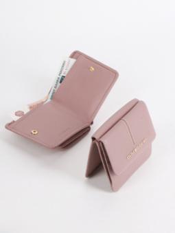 Купить итальянский пудровый маленький женский кошелёк из натуральной кожи с доставкой по Москве и всей России в интернет-магазине модных женских сумок и аксессуаров