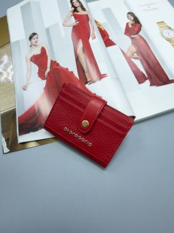 Купить итальянскую красную женскую визитницу - картхолдер из натуральной кожи с доставкой по Москве и всей России в интернет-магазине модных женских сумок и аксессуаров