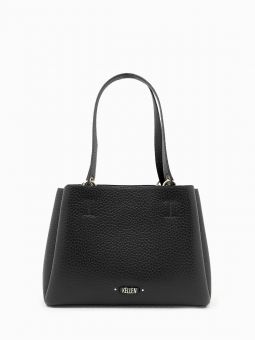 Купить итальянскую черную небольшую женскую сумку-тоут из натуральной кожи на длинных ручках на плечо с доставкой по Москве и всей России в интернет-магазине модных сумок и аксессуаров