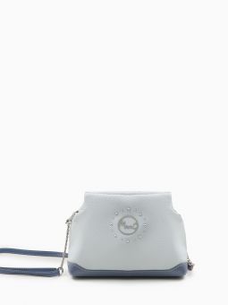 Купить итальянскую голубую маленькую женскую сумочку из натуральной кожи на длинном оригинальном ремешке-цепочке на или через плечо с доставкой по Москве и всей России в интернет-магазине модных женских сумок и аксессуаров