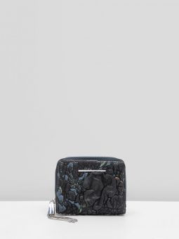 Купить итальянский маленький разноцветный женский кошелёк из натуральной кожи с цветочным тиснением с доставкой по Москве и всей России в интернет-магазине модных женских сумок и аксессуаров