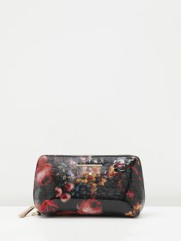 Купить итальянскую разноцветную женскую косметичку из лакированной кожи с тиснением под рептилию с доставкой по Москве и всей России в интернет-магазине модных женских сумок и аксессуаров