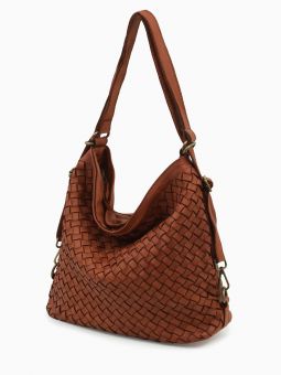  Купить итальянскую оранжевую среднюю женскую сумочку-рюкзак из натуральной винтажной кожи на длинных кожаных ремешках на плечи с доставкой по Москве и всей России в интернет-магазине модных сумок и аксессуаров