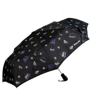 Женский зонт Pollini 220 nero mini auto Купить итальянский чёрный с разноцветным женский зонт мини-автомат с доставкой по Москве и всей России в интернет-магазине модных сумок‏